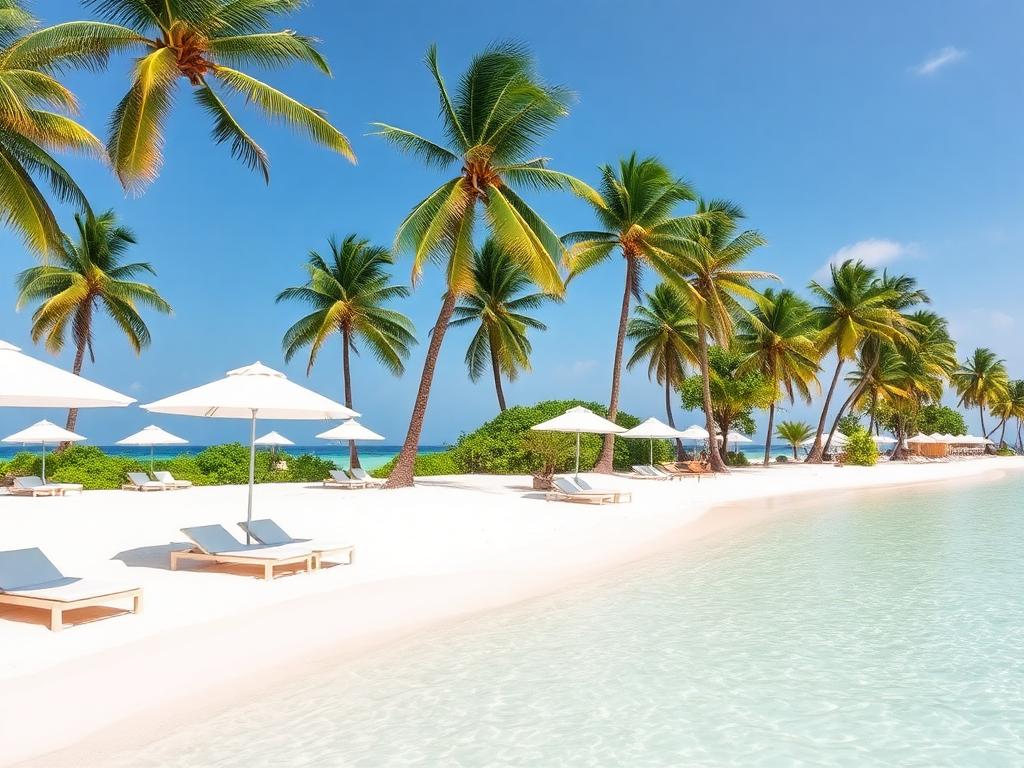 Luxury Resort Beach Day — Selected Maldives Resort, Maldives